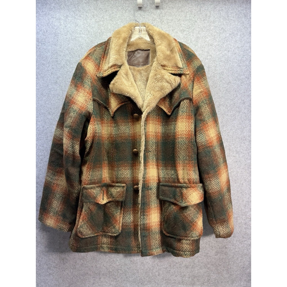 Vintage Men's Wool Coat 50's 60's No Name Or Size